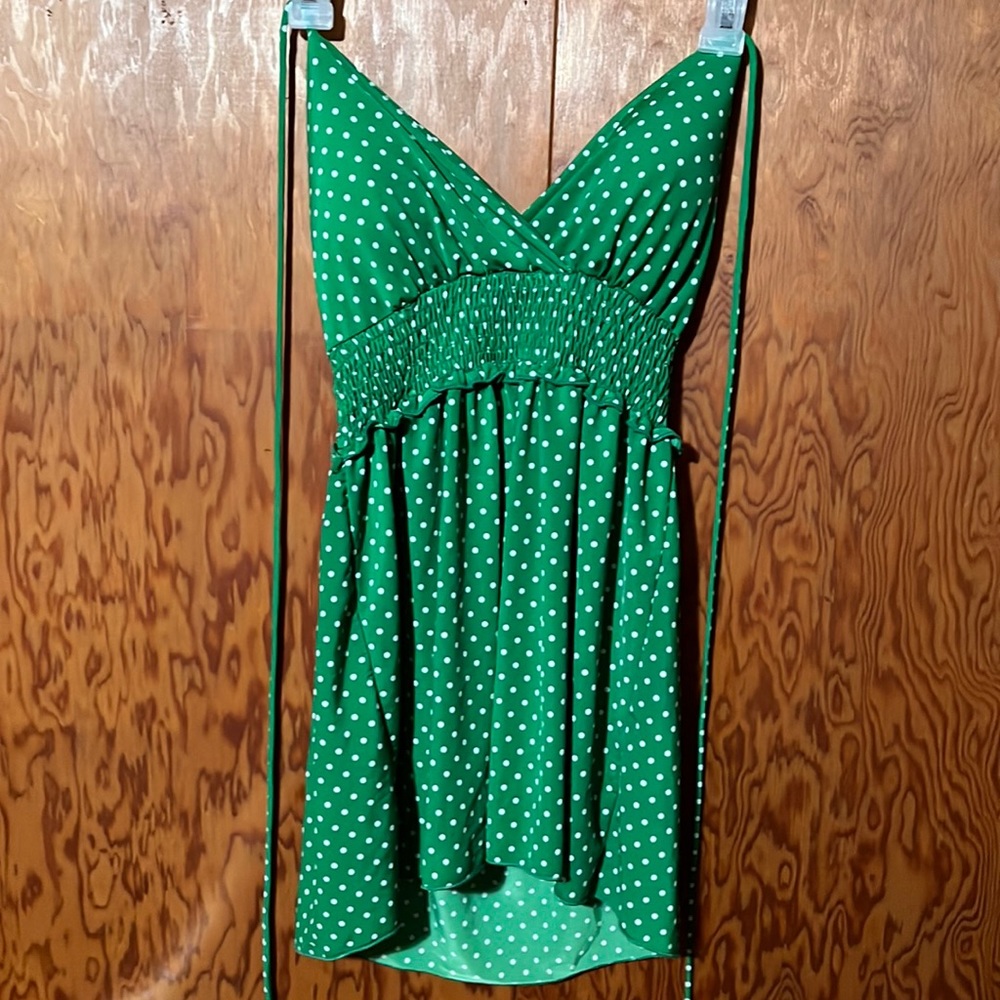 Wisse Polkadot Green Halter Top